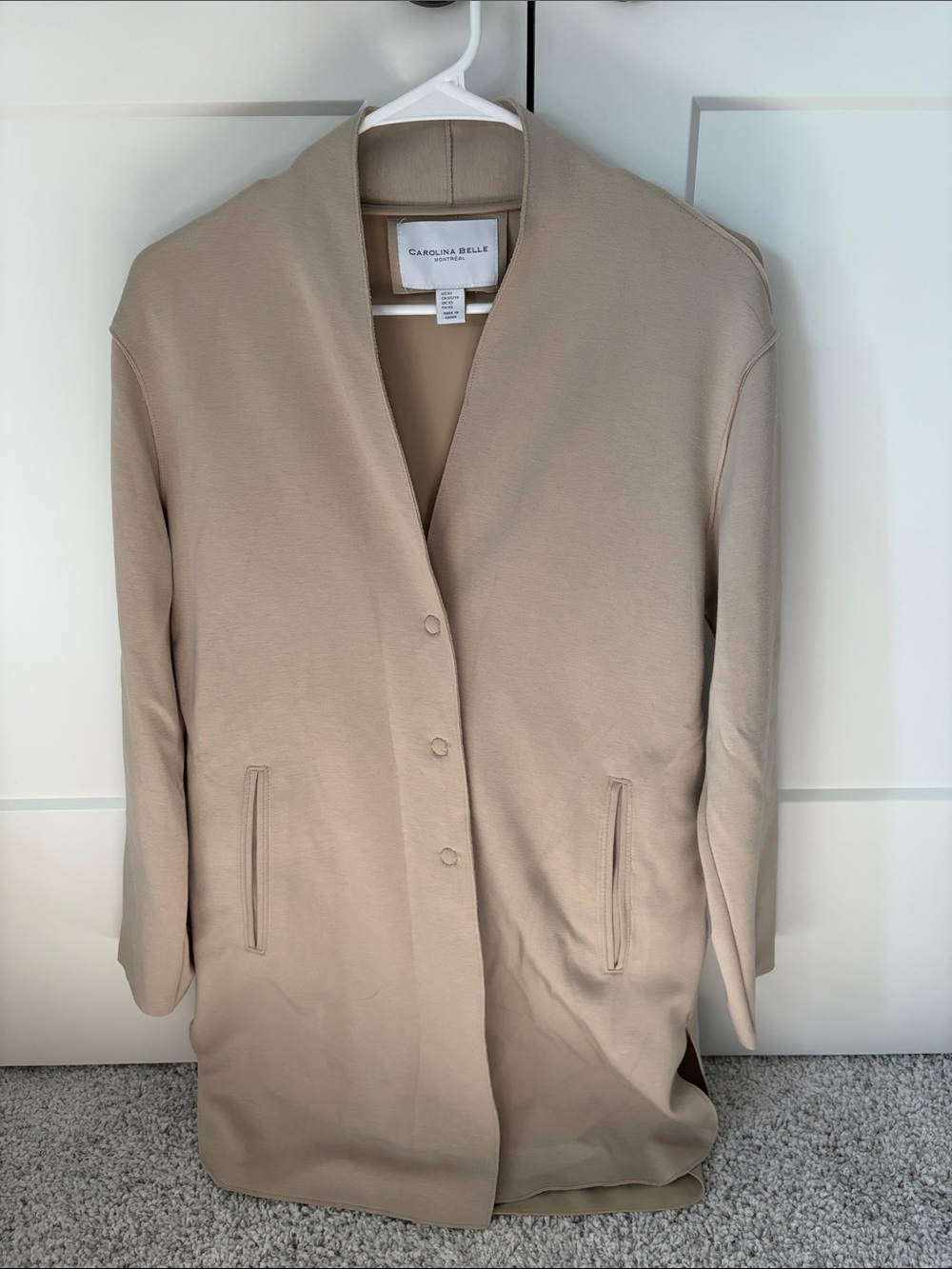 Carolina Belle Neutral Taupe Open-Front Trench Coat